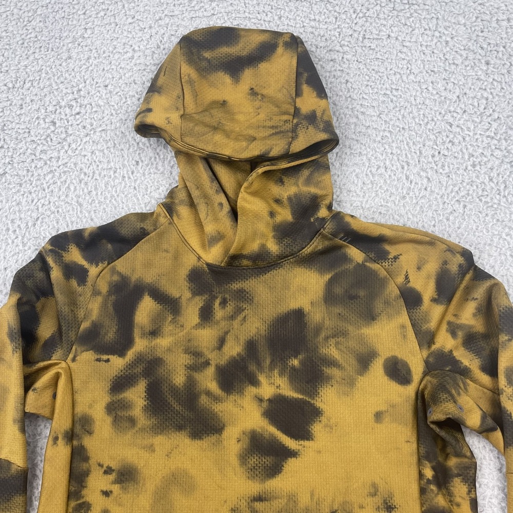 Lululemon Textured Tech Hoodie Mens Small Diamond Dye Gold Spice Black - Picture 2 of 15